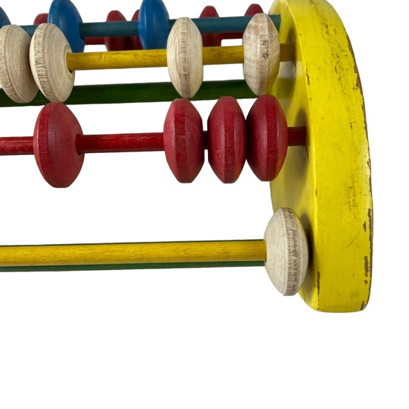 Vintage Wooden Playskool Mathematic Abacus Math Learning Simple Montessori Kid - Picture 11 of 16